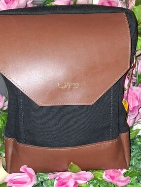 Men’s Black & Brown Canvas Backpack